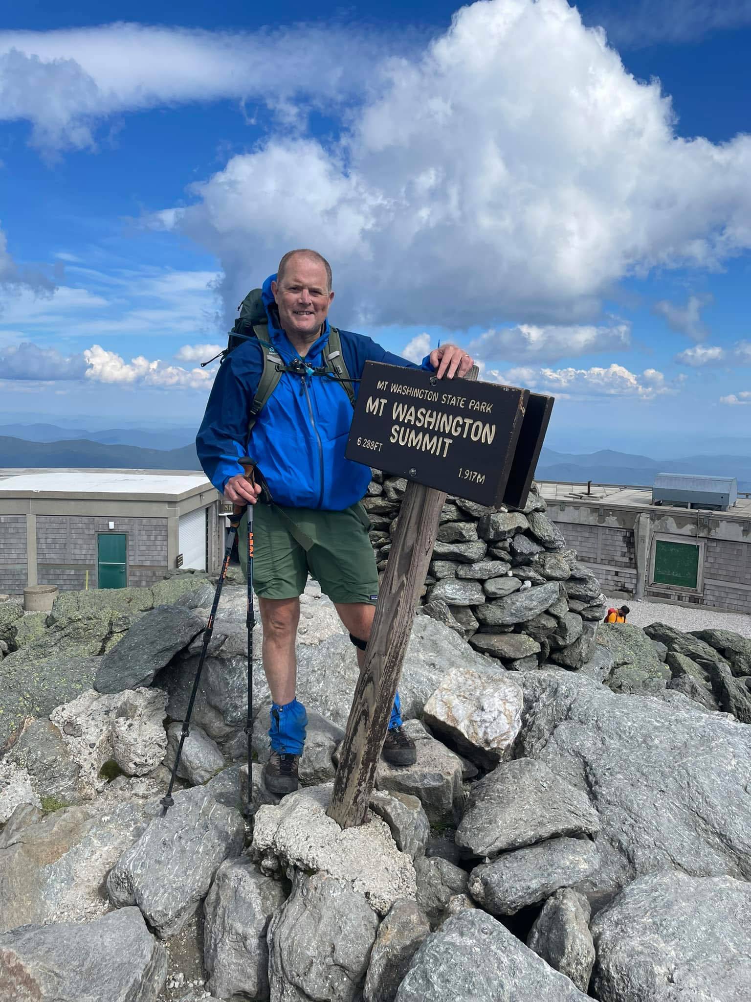 Paul Fishback at the summit of Mt. Washington